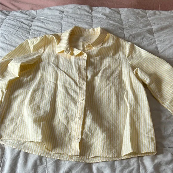 Sezane Tomboy Yellow Striped Skirt - Picture 3 of 7